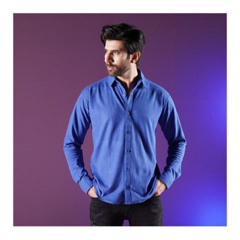 Basix Men's Royal Knitted Pique Fabric Shirt, MCS-201