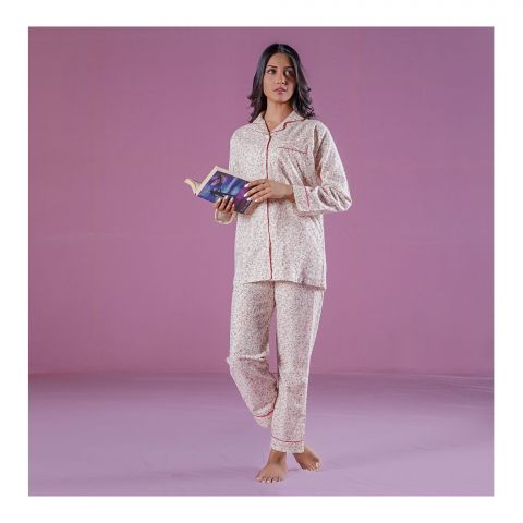 Basix Women Loungewear Vanilla N Pink Flora, 2-Pack Set, LW-594