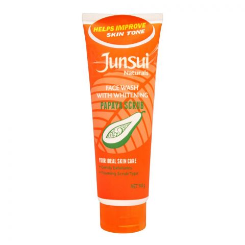 Junsui Papaya Scrub Facial Wash With Whitening, 100g