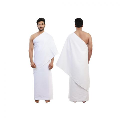 Hajj And Umrah Ahram Towel, Cotton Fabric, For Men's, White