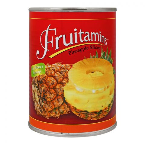 Fruitamins Pineapple Slices In Heavy Syrup, Tasty & Delicious Canned Fruit, 545gm