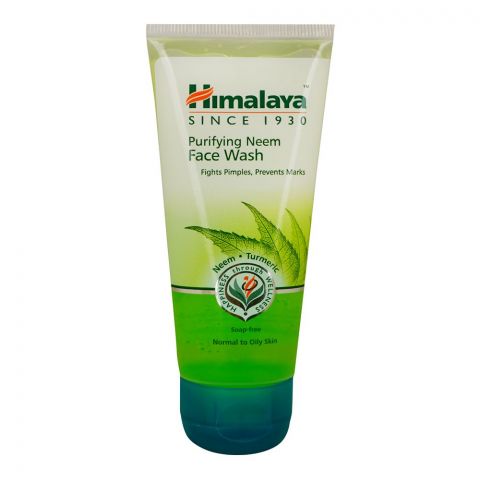 Himalaya Purifying Neem & Turmeric Face Wash, For Normal TO Oily Skin Type, Soap Free, Fights Pimples, Prevents Marks, 50ml