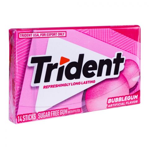 Trident Sugar free Gum Bubblegum, 14-Pack