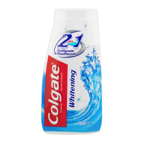 Colgate Whitening 2-In-1 Toothpaste & Mouthwash, 100ml
