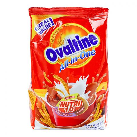 Ovaltine All-In-One Chocolate Malt Drink Pouch, 495g