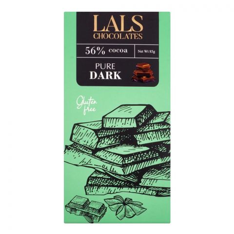 Lals Chocolate 56% Cocoa Pure Dark Gluten Free, 85g