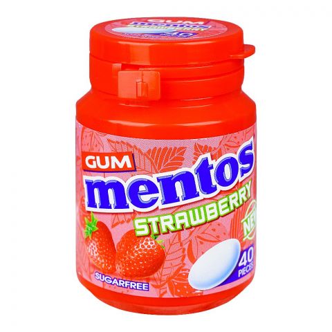 Mentos Strawberry Gum, Sugar Free, 56gm, 40-Pack