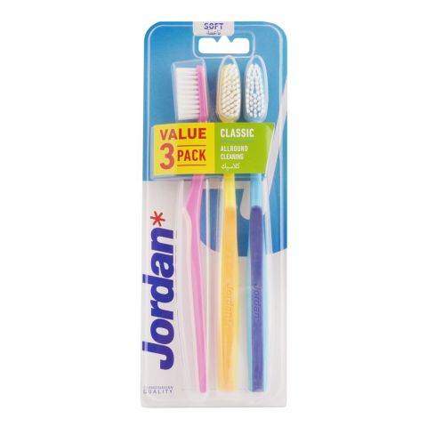 Jordan Classic All-round Cleaning Toothbrush Soft 3-Pack, 10207