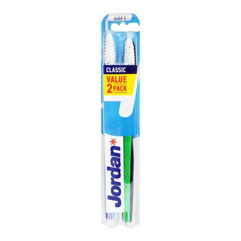 Jordan Classic Value Pack Toothbrush Soft, 2-Pack, 10204