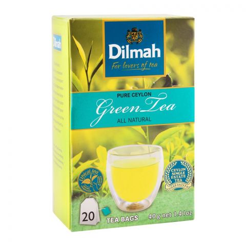 Dilmah Pure Ceylon Green Tea, All Natural, 20 Tea Bags