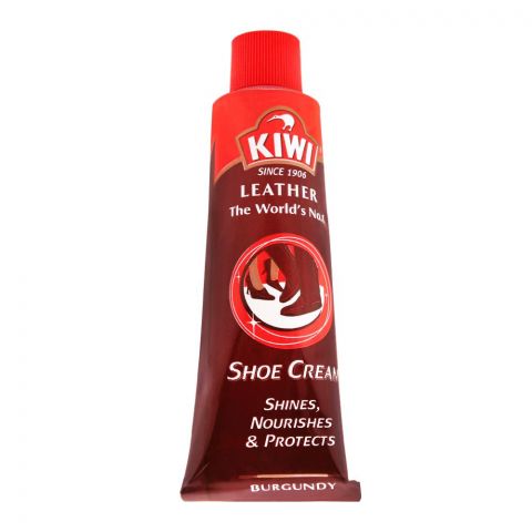 Kiwi Shoe Cream Tube, Burgundy, 45ml