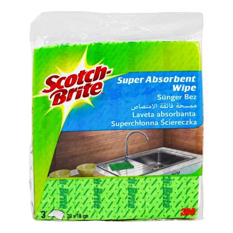 Scotch Brite Super Absorbent Wipe, 3-Pack