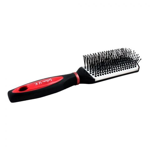 Hair Brush Saloon, Silver/Black, Rectangle Shape, 9811 CKA