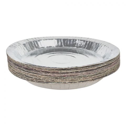 Foil Coated Paper Plate, Medium, 25-Pack