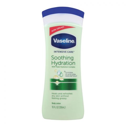 Vaseline Intensive Care Soothing Hydration Aloe Vera Body Lotion, Non-Greasy, Imported, 295ml