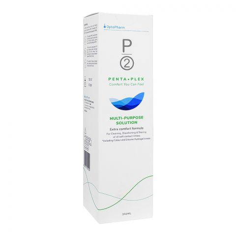 P2 Penta Plex Multi Purpose Contact Lens Solution, Ideal For Lenses Cleaning, Disinfectant & Storing, 350ml