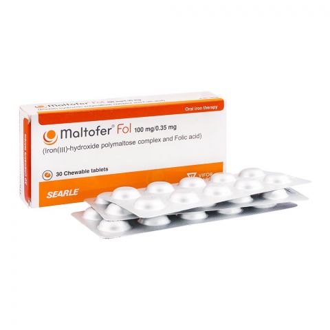 Searl Maltofer Fol Chewable Tablets, 100mg/0.35mg, 30-Pack