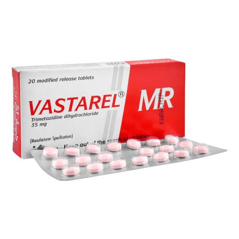 Servier Pharmaceuticals Vastarel MR Tablet, 35mg, 20-Pack