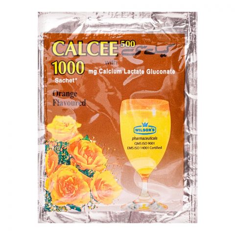 Wilson's Pharmaceuticals Calcee 500/1000mg, Orange Flavour, 10-Pack