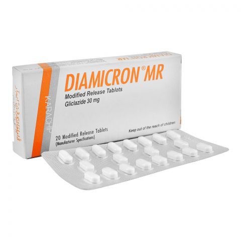 Servier Pharmaceuticals Diamicron MR Tablet, 30mg, 20-Pack