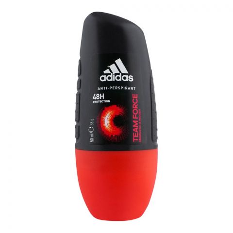 Adidas Team Force Energetic & Woody 48H Anti-Perspirant Roll On, For Men, 50ml