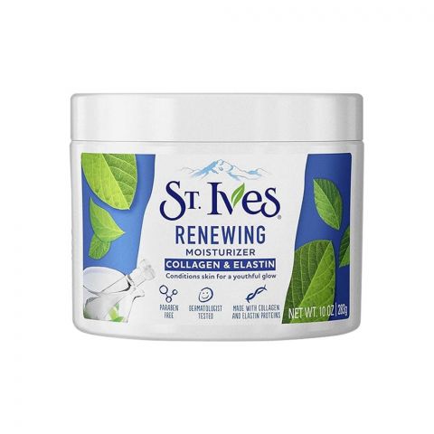 St. Ives Renewing Moisturizer Collagen & Elastin Moisturizer, Paraben-Free, Jar 283g