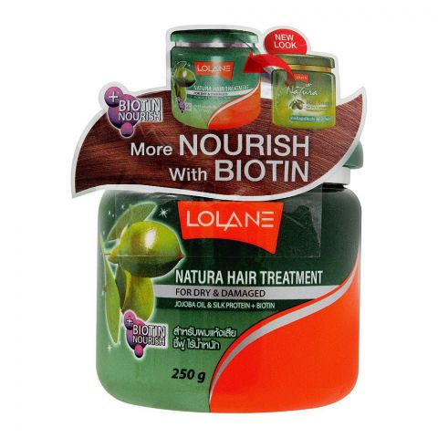 Lolane Natura Hair Treatment, Jojoba Oil & Silk Protein, For Dary & Damaged, 250g