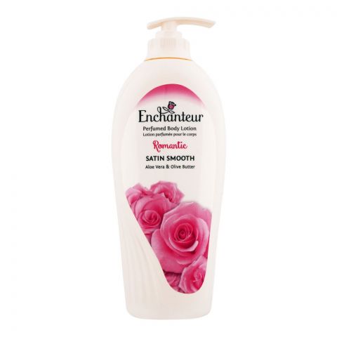 Enchanteur Romantic Moisture Silk Perfumed Body Lotion, Aloe Vera & Olive Butter, 500ml