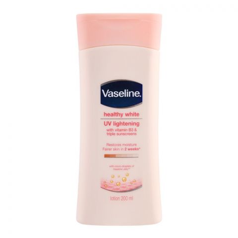 Vaseline Healthy White UV Lightening Lotion, With Vitamin B3 & Triple Sunscreens, 200ml