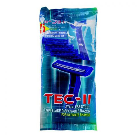 Treet Tec-II Disposable Razor Bag, Blue, 5-Pack