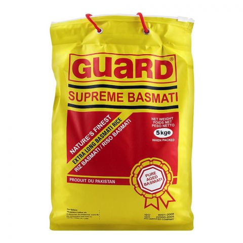 Guard Supreme Basmati Rice, Extra Long Grain, 5 KG
