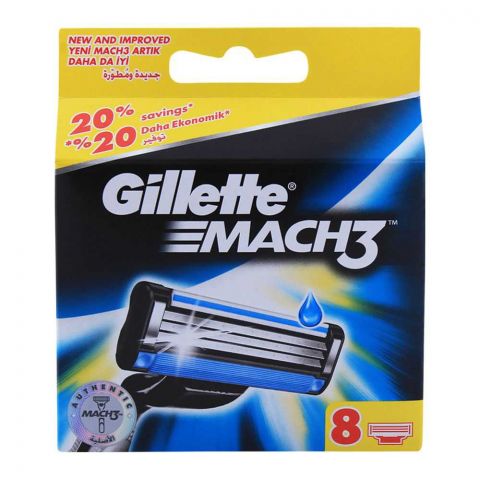 Gillette Mach3 Cartridges, Razor Blades, 8-Pack