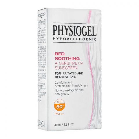 Physiogel Red Soothing Sunscreen, For Irritated & Reactive Skin, SPF-50+ 40ml