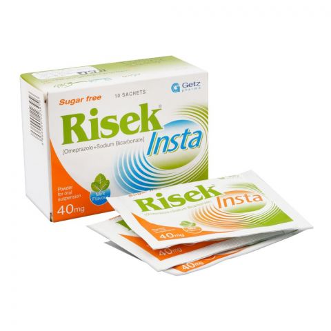 Getz Pharma Risek Insta Sugar-Free Sachet, 40mg, 10-Pack