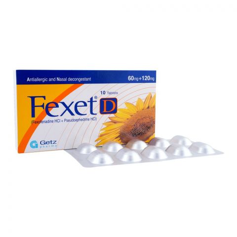 Getz Pharma Fexet-D Tablet, 60/120mg, 10-Pack