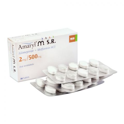 Sanofi-Aventis Amaryl-M S.R Tablet, 2mg/500mg, 30-Pack