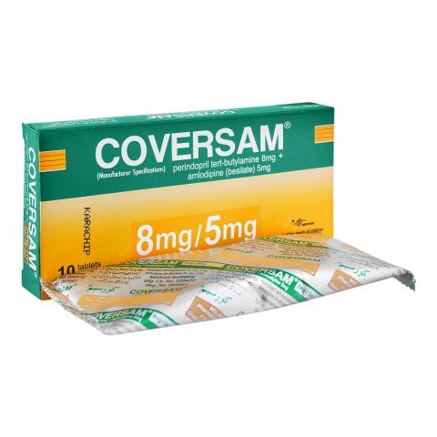 Servier Pharmaceuticals Coversam Tablet, 8mg/5mg, 10-Pack