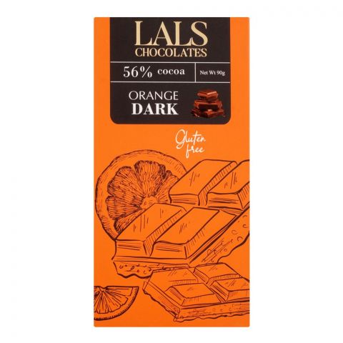 Lals Chocolate 56% Cocoa Orange Dark Gluten Free, 90g