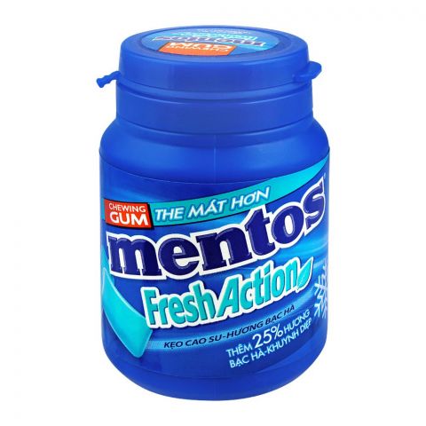Mentos Fresh Action Chewing Gum, Bottle, 56g