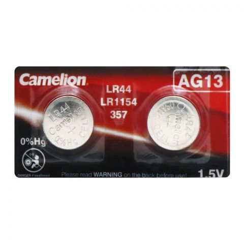 Camelion Alkaline Battery, 1.5V, LR-44, AG13-BP10