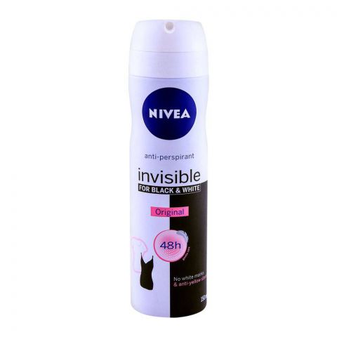 Nivea 48H Invisible Original Deodorant Spray, For Black & White, 150ml