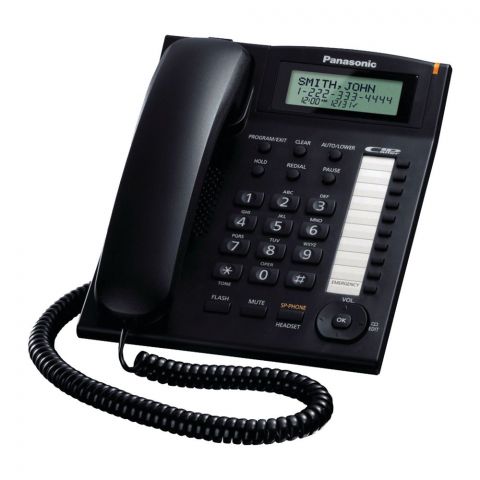 Panasonic Corded Integrated Landline Phone System, White, KX-TS880MX