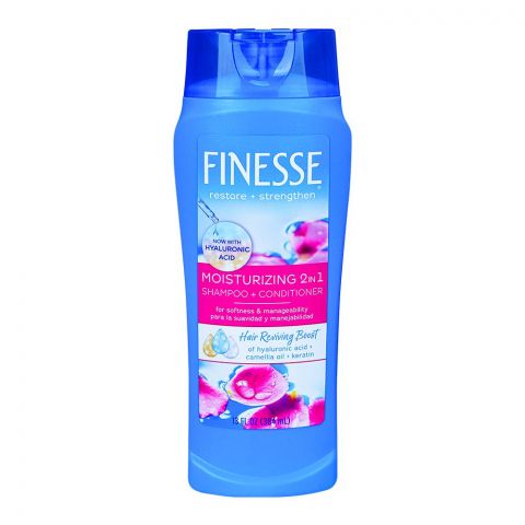 Finesse Restore + Strengthen Moisurizing 2-In-1 Shampoo & Conditioner, 384ml