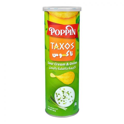Poppin Taxos Sour Cream & Onion Chips, 110g