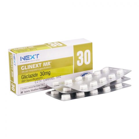 Next Pharmaceutical Glinext MR Tablet, 30mg, 30-Pack