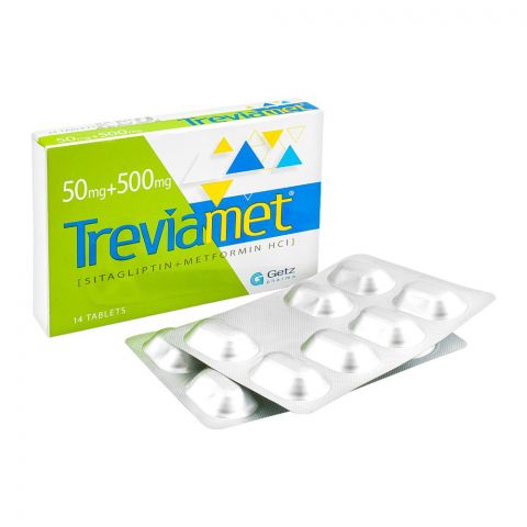 Getz Pharma Treviamet Tablet, 50mg + 500mg, 14-Pack