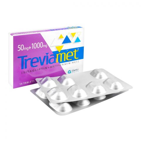 Getz Pharma Treviamet Tablet, 50mg + 1000mg, 14-Pack