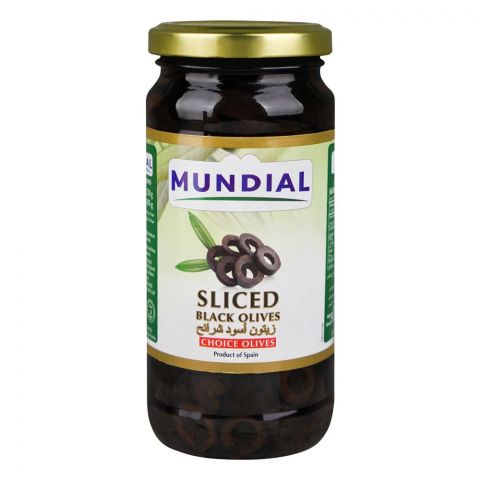 Mundial Sliced Black Olives, 230g