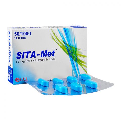 CCL Pharmaceuticals Sita Met Tablet, 50mg+1000mg, 14-Pack