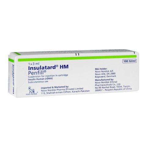 Novo Nordisk Pharma Insulatard Penfill, 100IU/ml, 1x3ml
